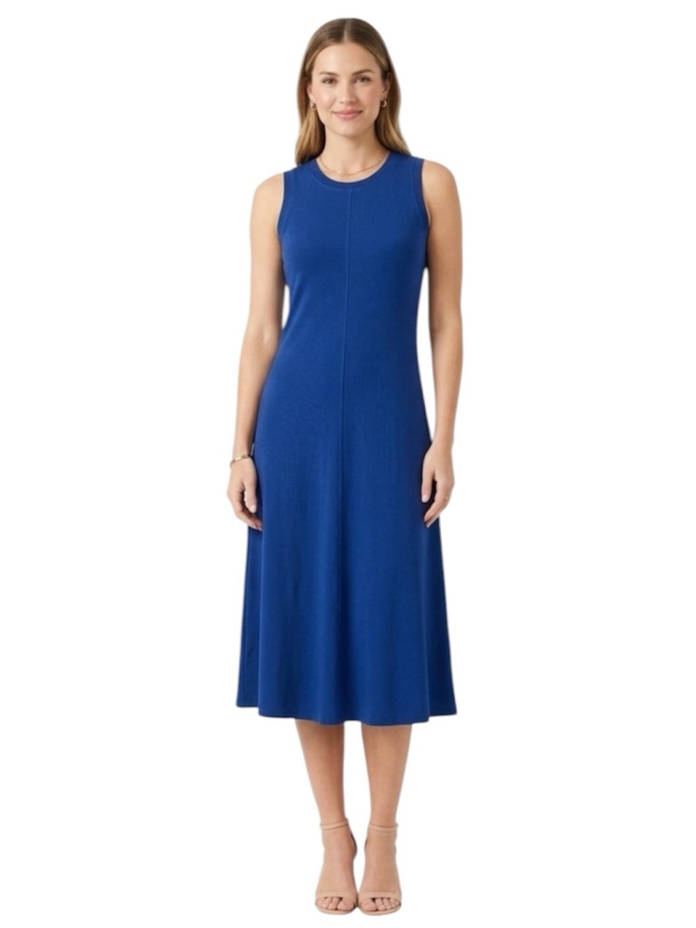Philosophy Women Dress Sleeveless Blue Midi A-line Silhouette Size Large Petite